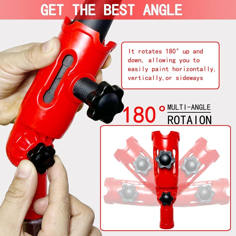 koyata Multi-Angle Paint Brush Extender for High Ceiling,Extension Pole Attachment Holder for Paint Brush,Roller, Scraper, Secure Handle Grip,Great for Walls, Corners, Edges,Corner Painting Tool - Image 2
